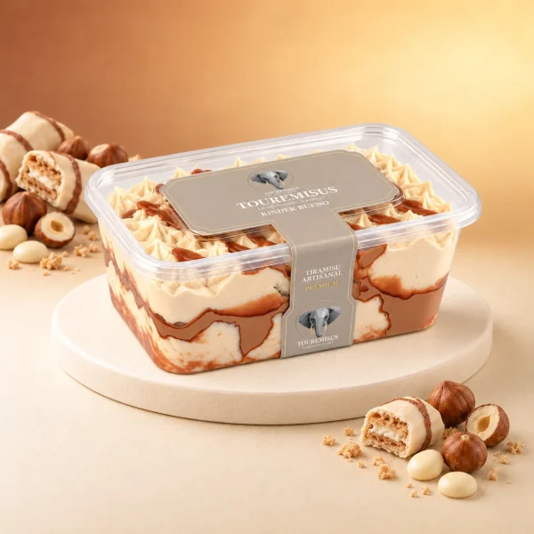 Boîte de tiramisu Kinder Bueno White Touremisus vue de trois quarts
